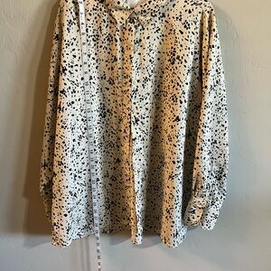 A New Day Black and Cream Patterned Button Down Shirt